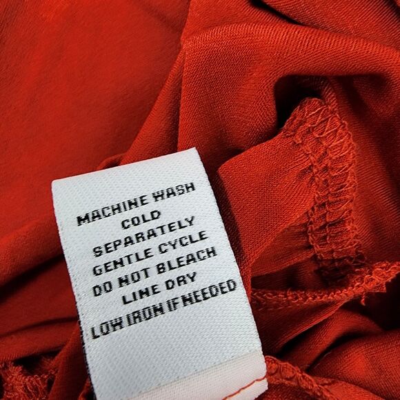 Emma & Michele Women Maxi Dress Medium Red Empire Waist Sleeveless V Neck Hi Low - Picture 10 of 10